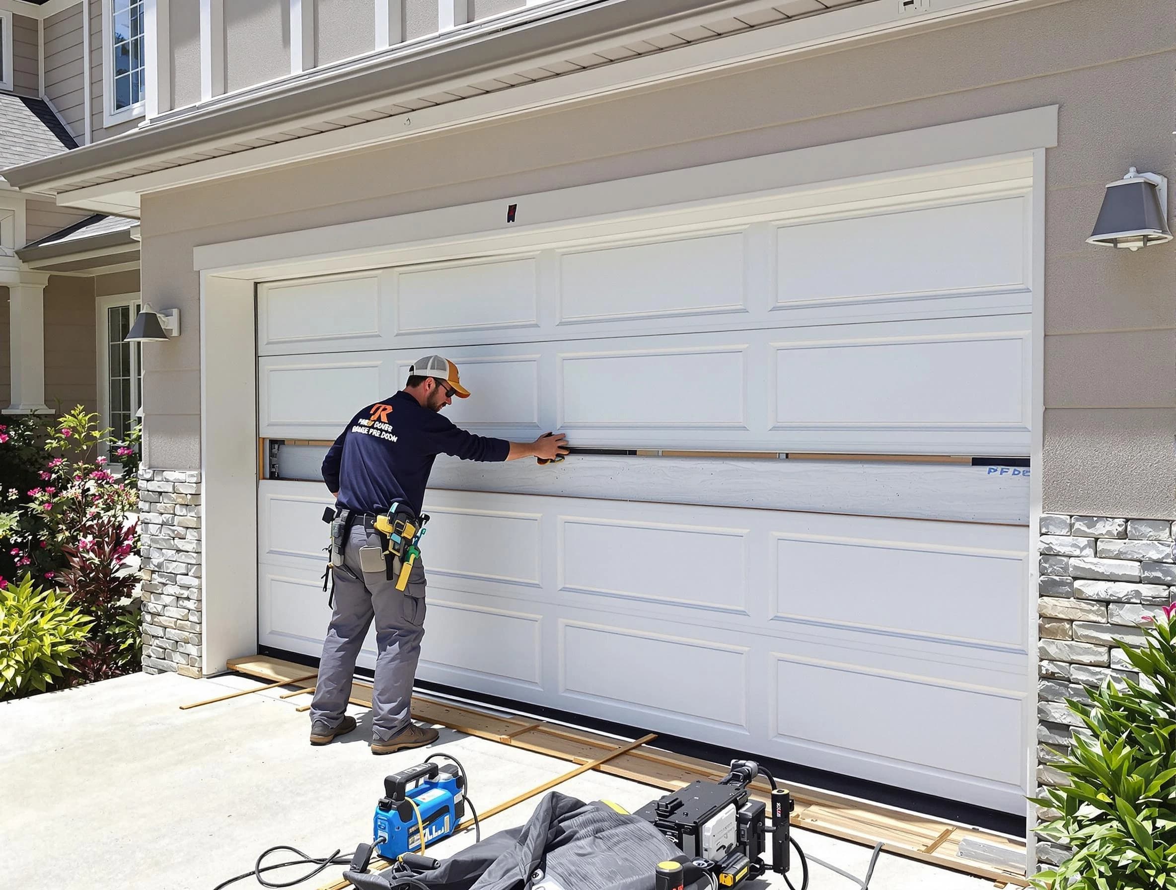Commerce City Garage Door Repair team performing complete garage door replacement at Commerce City residence
