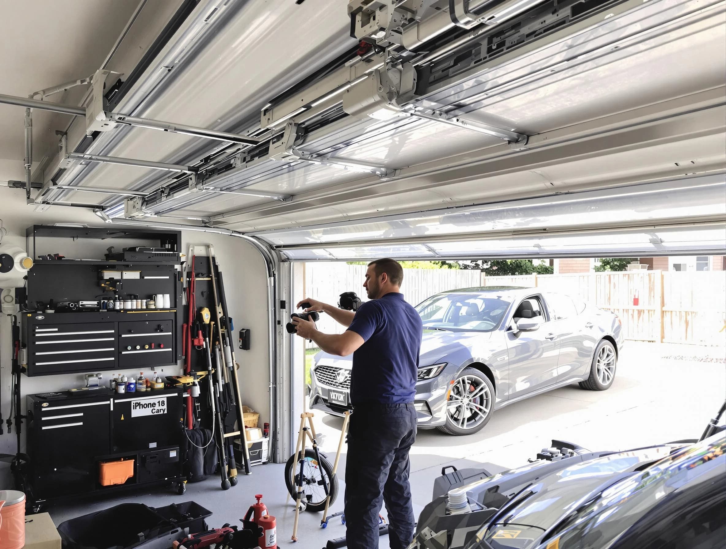 Commerce City Garage Door Repair technician fixing noisy garage door in Commerce City