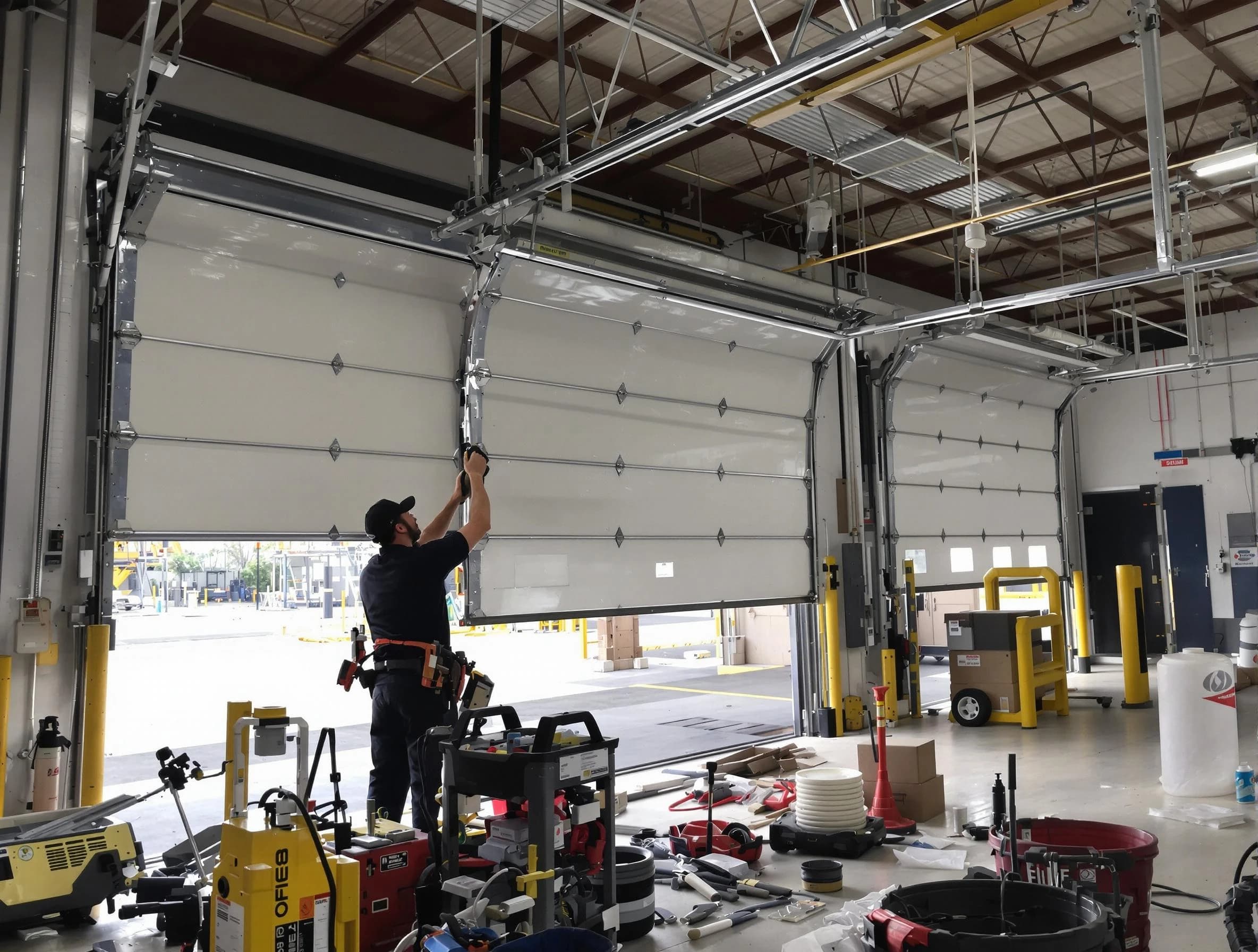 Commerce City Garage Door Repair technician performing commercial garage door repair in Commerce City