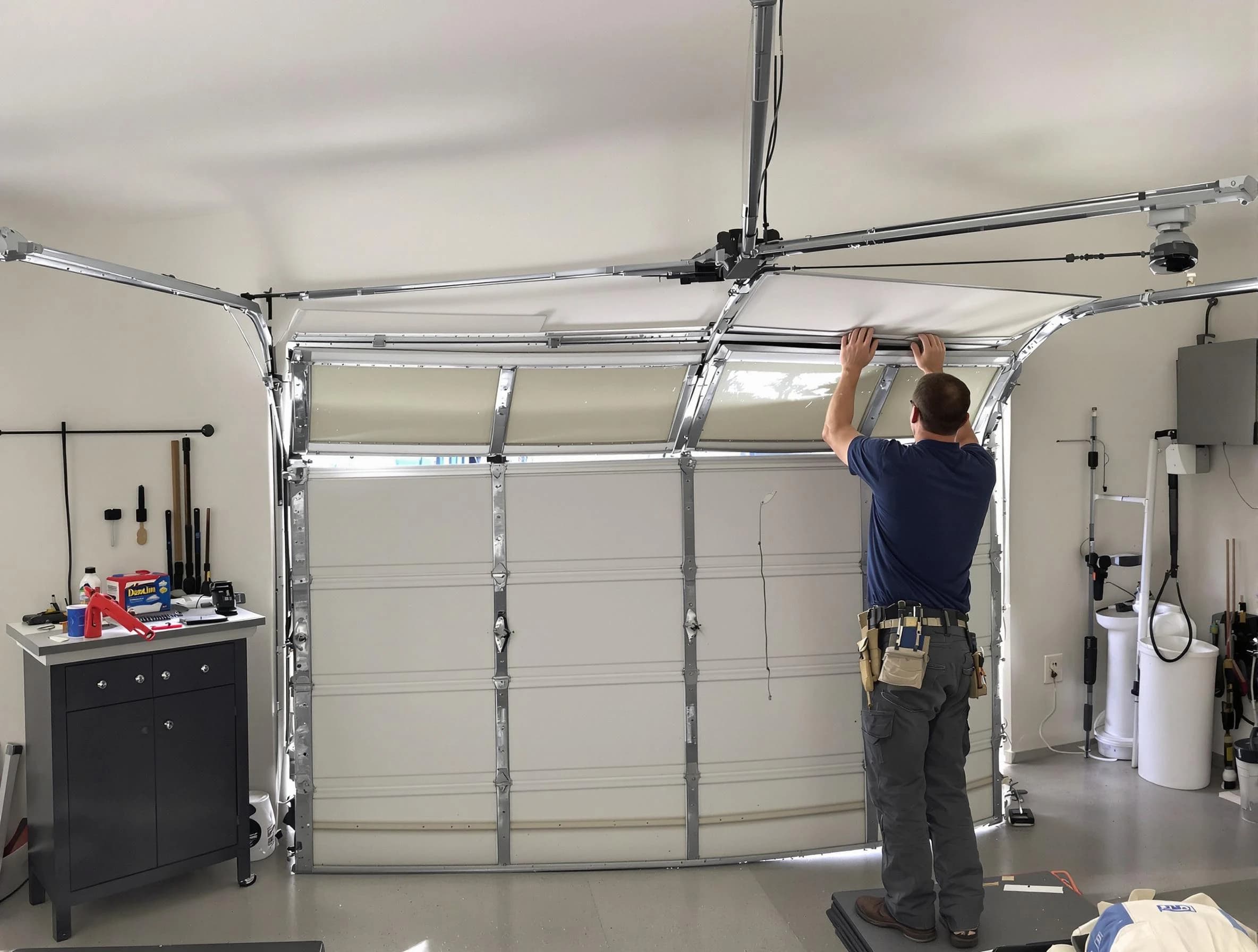Commerce City Garage Door Repair specialist performing precise section replacement on Commerce City garage door