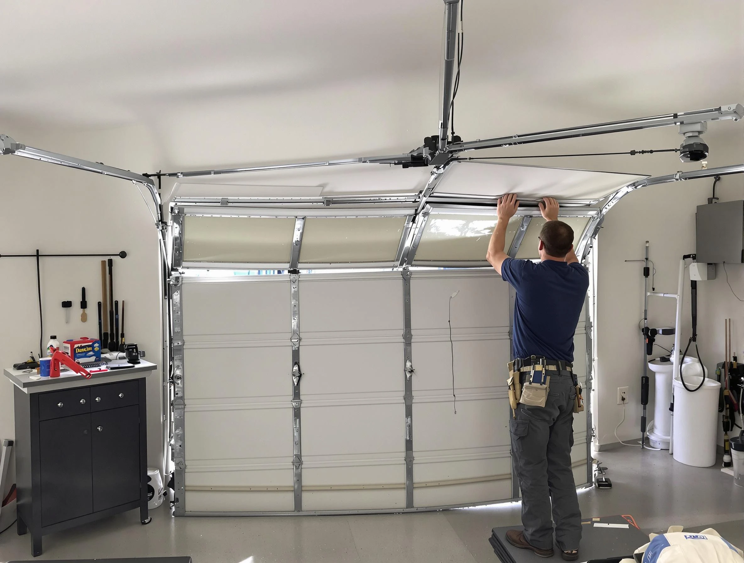 Commerce City Garage Door Repair specialist performing precise section replacement on Commerce City garage door