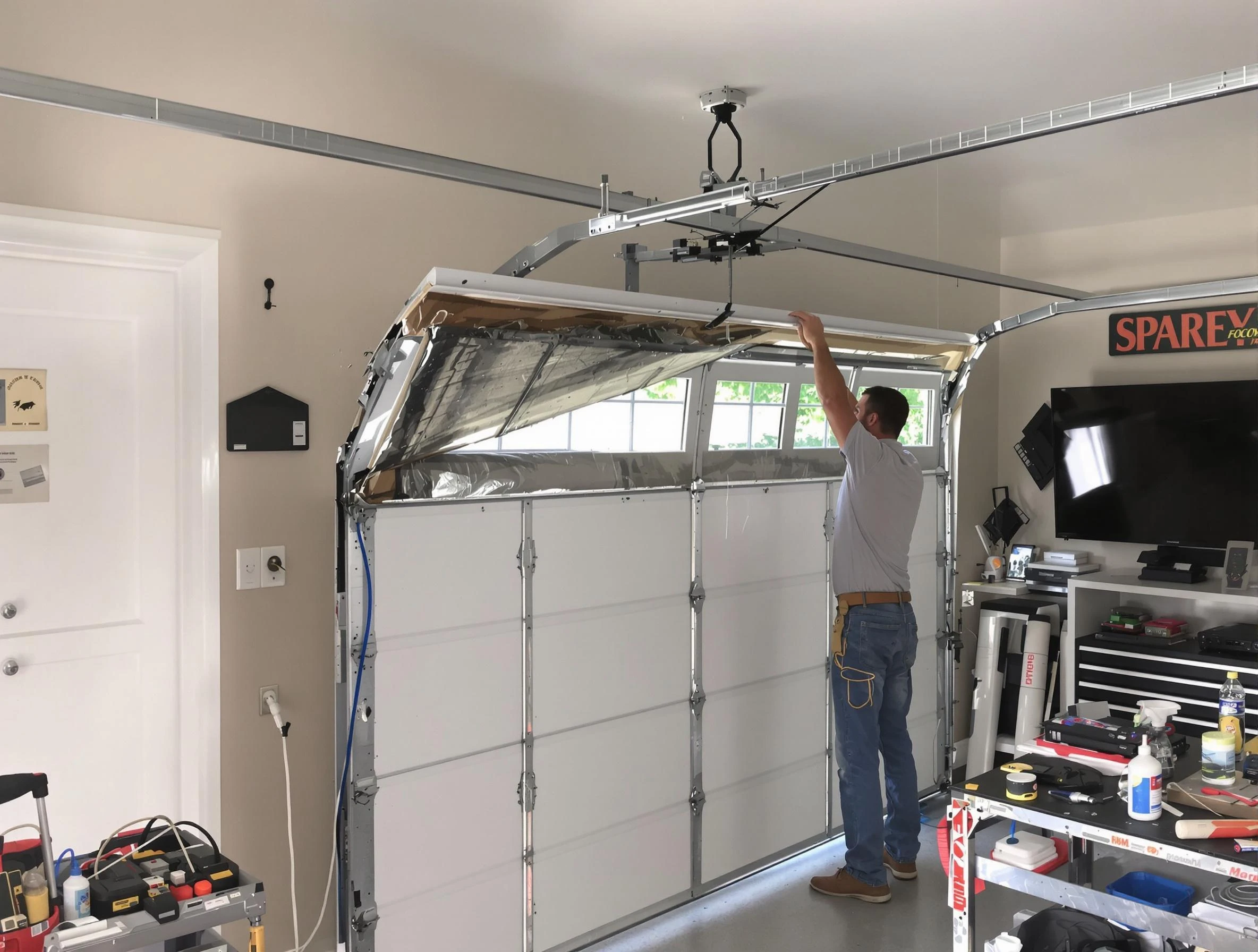 Garage door section replacement by Commerce City Garage Door Repair in Commerce City